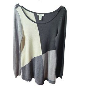 Colorblock Long Sleeve Sweater Womens S By White House Black Market